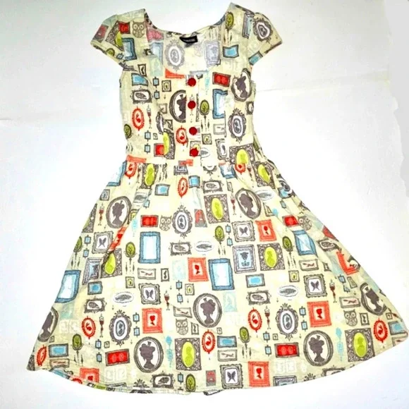 Retrolicious Vintage Picture Frame Cotton Dress - Picture 2 of 6